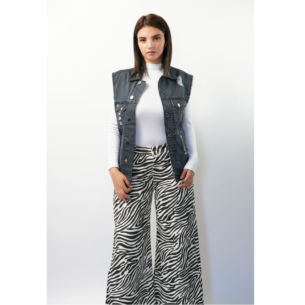 Veste Sans Manches Oversize – Gris