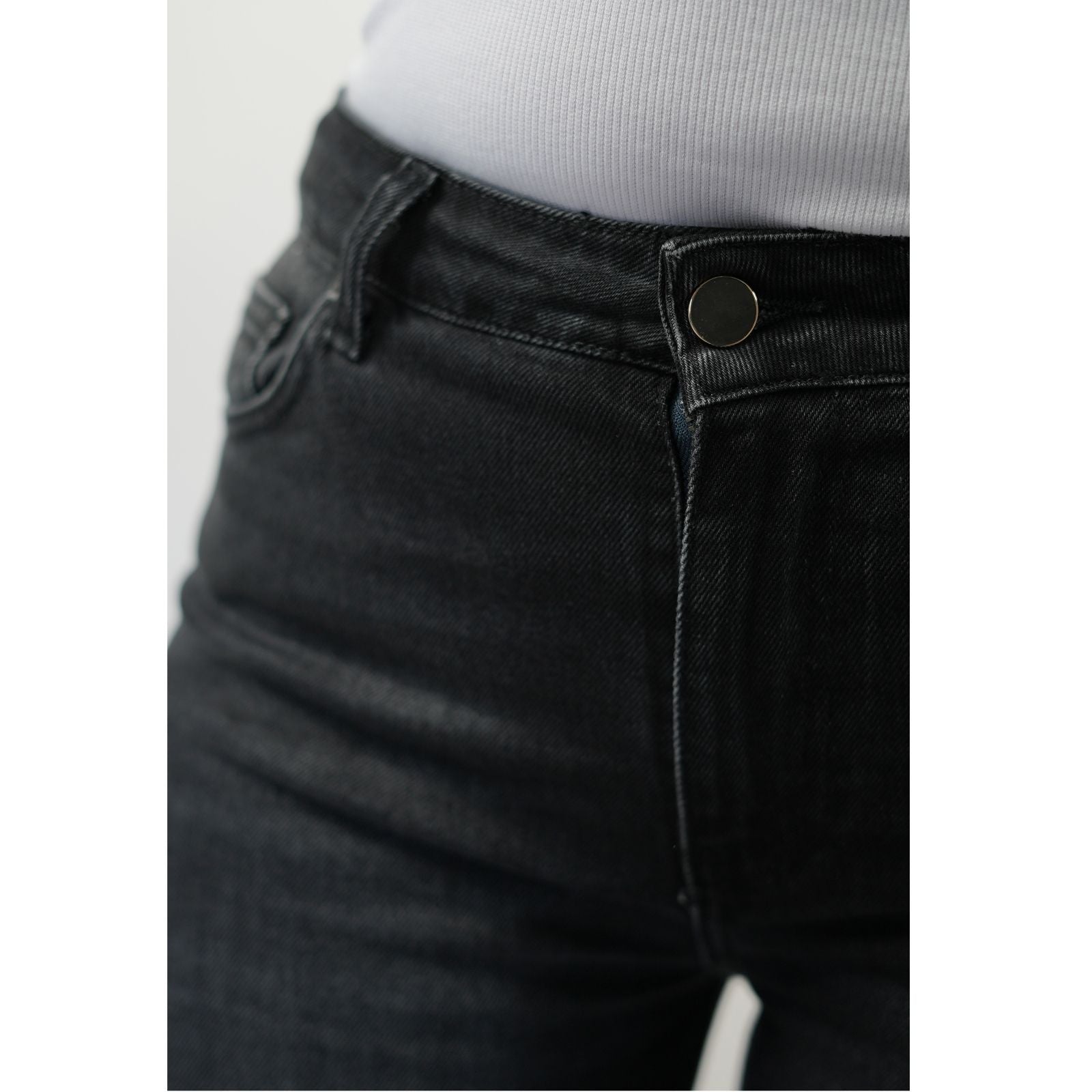 Pantalon denim large - Gris