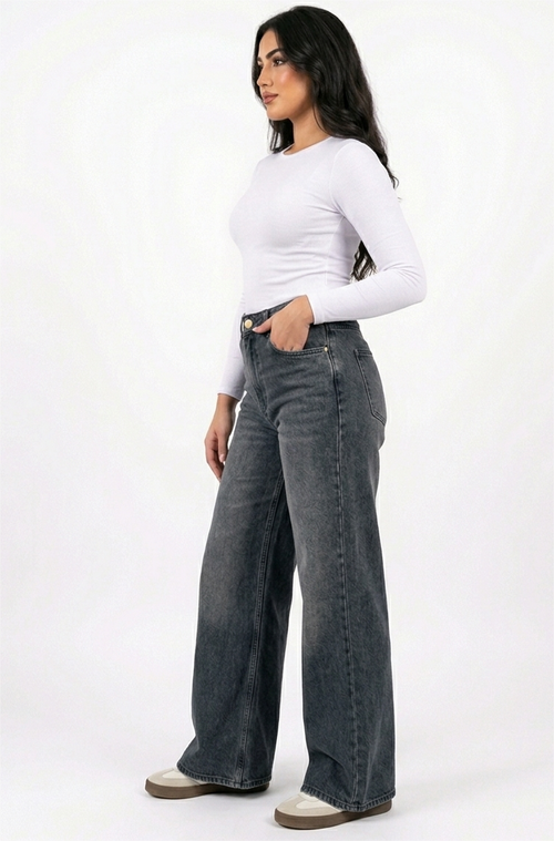 Pantalon en Denim Confort  Medium Gris