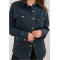 Chemise Denim Stretch Oversize Medium Bleu