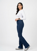 Pantalon Dark Bleu Model Flare taille haute