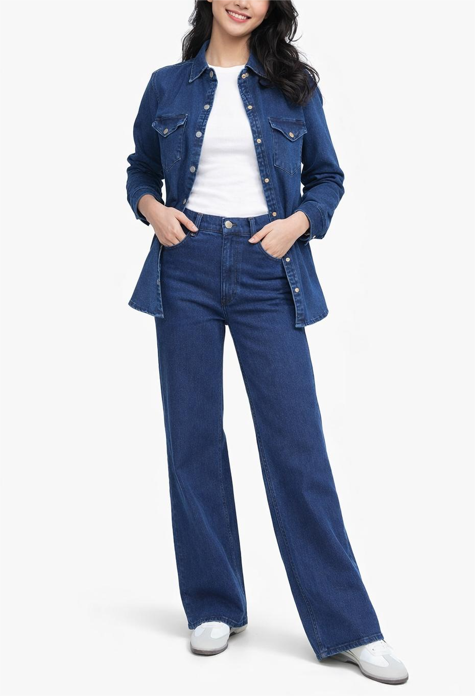 Pantalon Denim Stretch  Medium Bleu